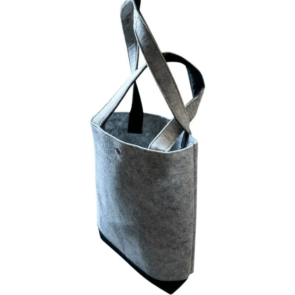 Brand New Grey and Black Felt Tote Bag